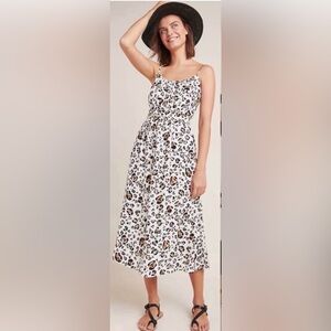 Corey Lynn Halter for Anthropologie Leopard Print Midi Dress